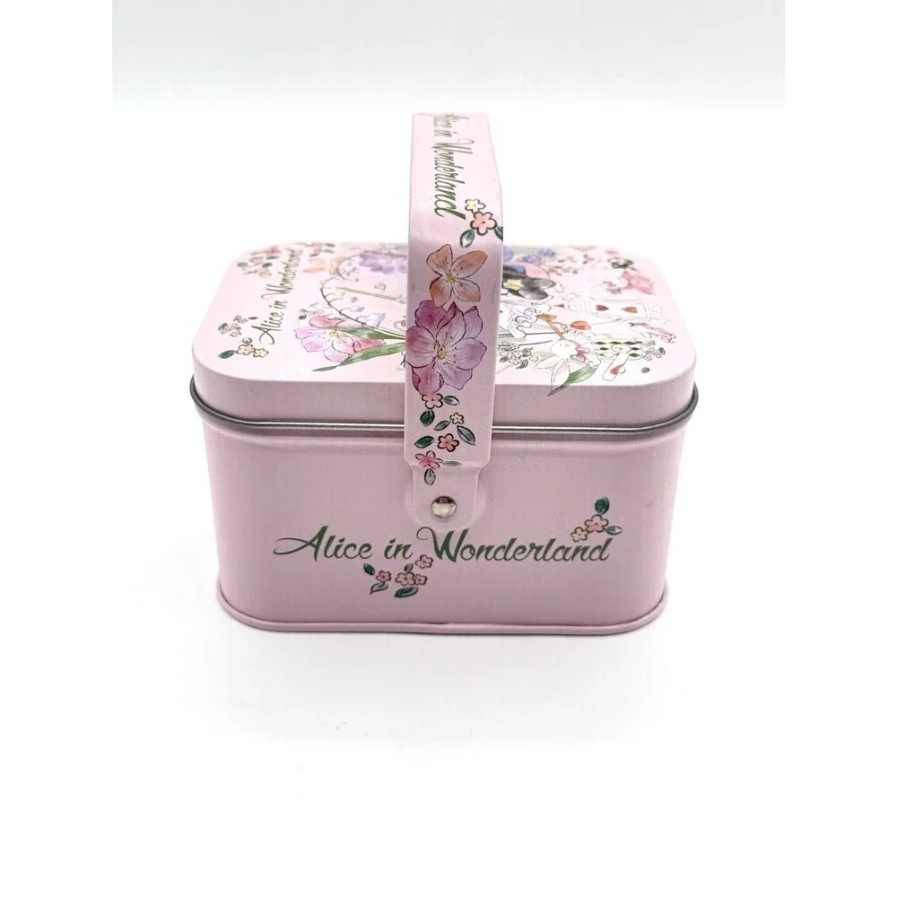 Retro Bunny Storage Tin‎ Alice In Wonderland Case Floral Mogoocloud